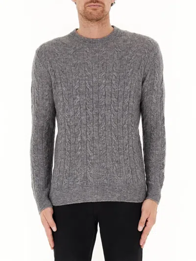 Ballantyne Ribbed-knit Jumper In Grey