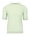 Ballantyne R Neck T-shirt Slim Fit Cotone Verde Chiaro In Green