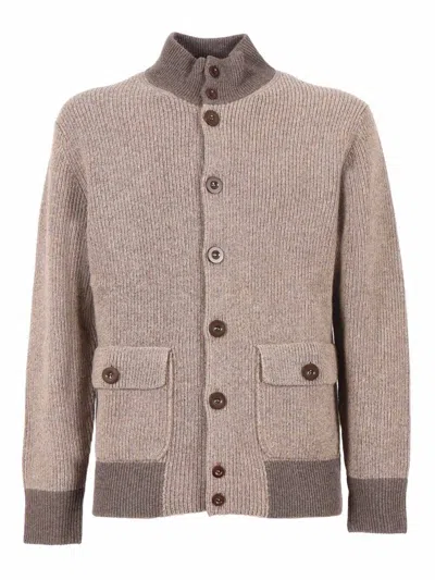 BALLANTYNE RIBBED KNIT WOOL BOMBER JACKET