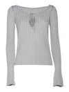 Ballantyne Ribbed Pullover In Grey