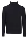 Ballantyne Ribbed Turtleneck Sweater In Blue