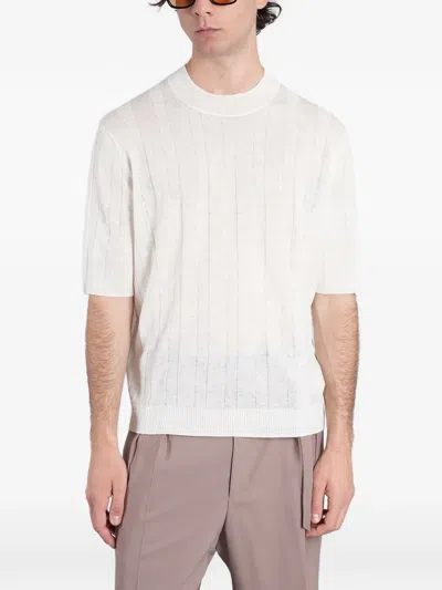Ballantyne Ribbed-knit T-shirt In Neutral
