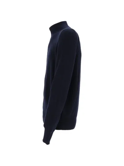 Ballantyne Ribbed-knit Zip-up Cardigan In Blue