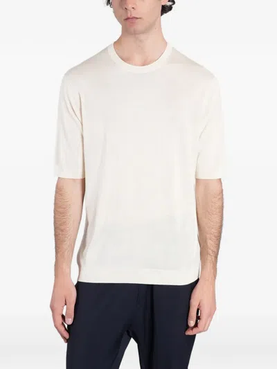 Ballantyne Ribbed-trim T-shirt In White