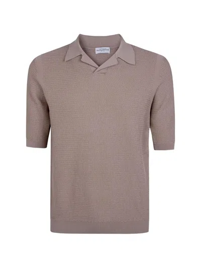 Ballantyne Riso Stitch Polo Shirt In Brown