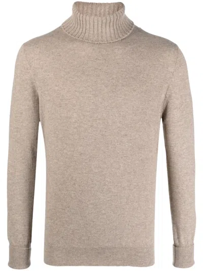 Ballantyne Roll-neck Cashmere Jumper In Neutrals