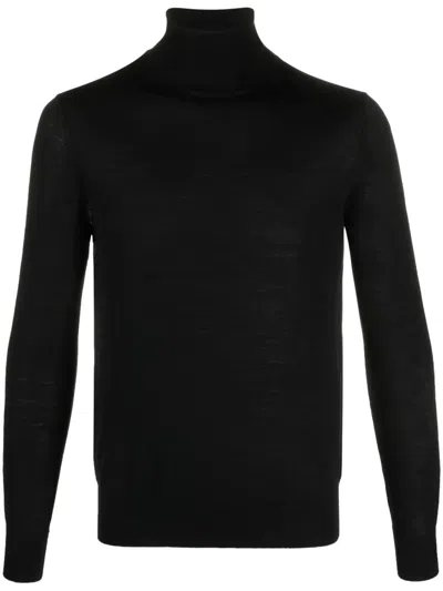 Ballantyne Roll-neck Wool Jumper In Black