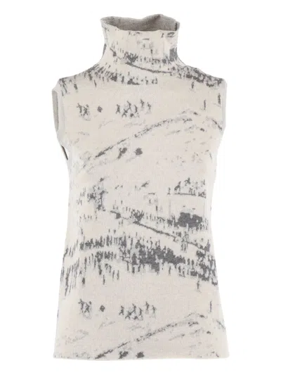 BALLANTYNE ROLL-NECK SLEEVELESS VEST