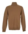 Ballantyne Roll-neck Wool Jumper In Brown