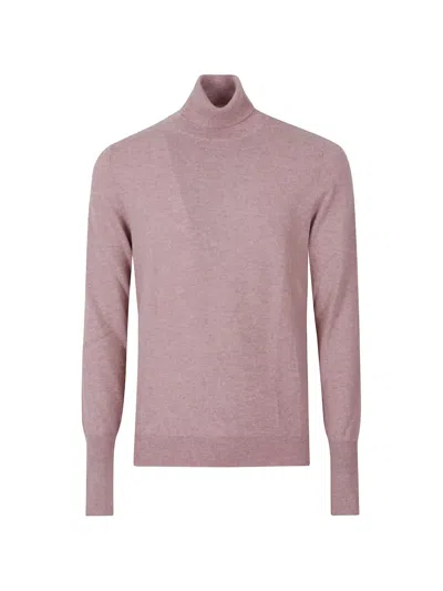Ballantyne Roll-neck Cashmere Sweater In Pink