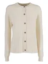 Ballantyne Button-down Ribbed Wool Cardigan In Multi