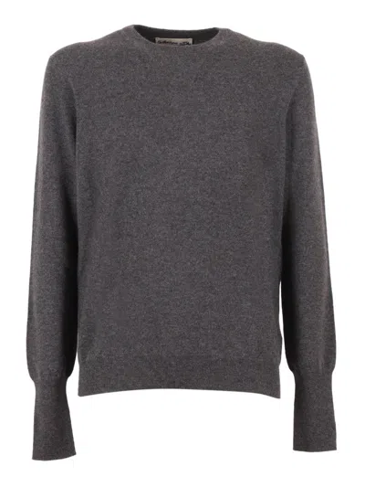 BALLANTYNE ROUND NECK CASHMERE PULLOVER WITH RIBBED DETAILS