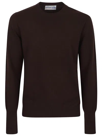 Ballantyne Round Neck Pullover In Brown