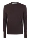 Ballantyne Round Neck Pullover In Brown