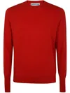Ballantyne Round Neck Pullover In Red