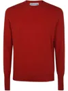 Ballantyne Round Neck Pullover In Yellow & Orange