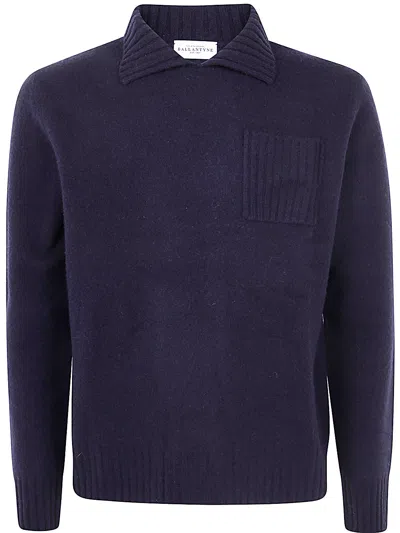 Ballantyne Sailor Neck Pullover In Purple
