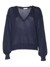 Ballantyne V-neck Pullover In Blue