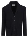 Ballantyne Buttoned Shawl-collar Cardigan In Blue