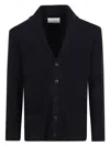 Ballantyne Buttoned Shawl-collar Cardigan In Blue