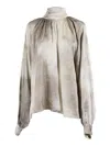 Ballantyne Pointed Collar Shirt With Button-down Front In Gray