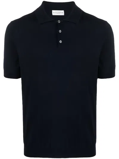 Ballantyne Knitted Polo Shirt In Black