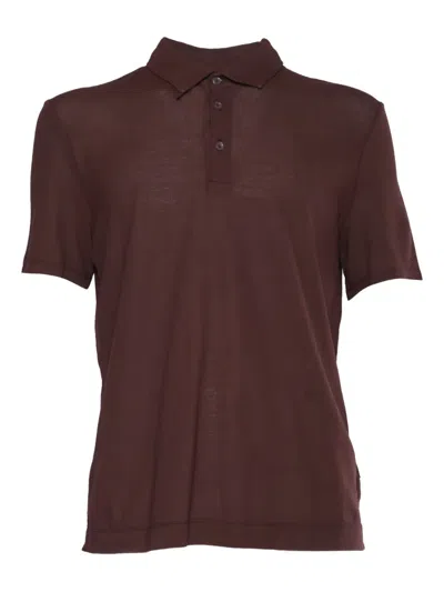 Ballantyne Short-sleeve Cotton Polo Shirt In Brown
