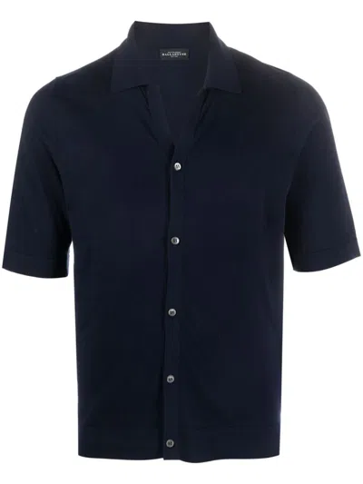 Ballantyne Short-sleeve Knit Shirt In Blue