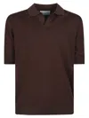 Ballantyne Short Sleeve Plain Polo Shirt In Brown