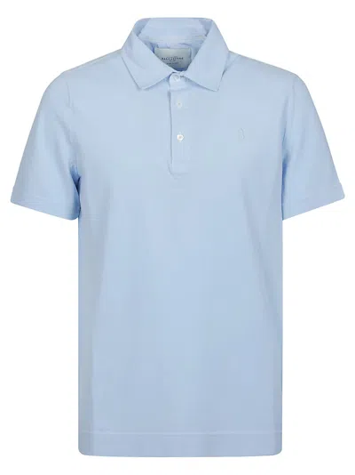Ballantyne Short Sleeve Polo Shirt In Light Blu Capri