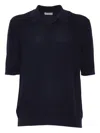 Ballantyne Short-sleeve Waffle-knit Polo Shirt In Blue