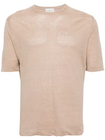 Ballantyne Fine-knit Linen T-shirt In Neutrals
