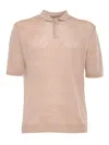 Ballantyne Short-sleeved Polo With Classic Collar In Nude