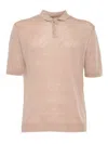 Ballantyne Short-sleeved Polo With Classic Collar In Nude