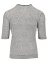 Ballantyne Short-sleeved Rice Stitch Sweater Knitwear Blue