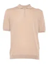 Ballantyne Short-sleeved Polo With Classic Collar In Nude