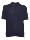 Ballantyne Dark Blue Ultralight Cotton Polo Shirt In Blue