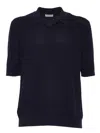 Ballantyne Short-sleeve Waffle-knit Polo Shirt In Blue