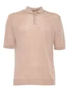 Ballantyne Short-sleeved Polo With Classic Collar In Neutral