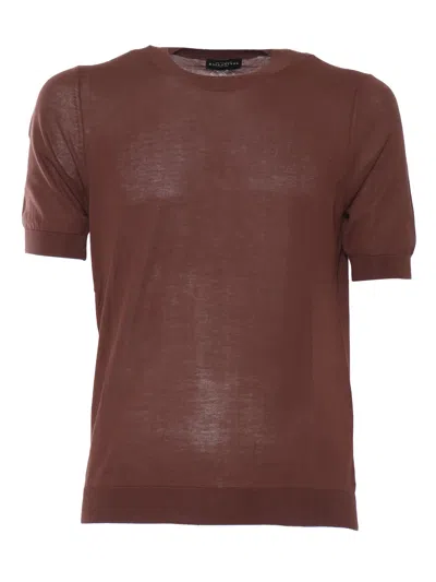 Ballantyne Short Sleeves Pullover In Brown