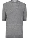 Ballantyne Short Sleeves Pullover In White Blue