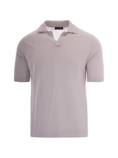 Ballantyne Short-sleeved Polo Shirt In Gray