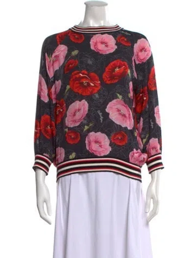 Pre-owned Ballantyne Silk Floral Print Top In Multicolor