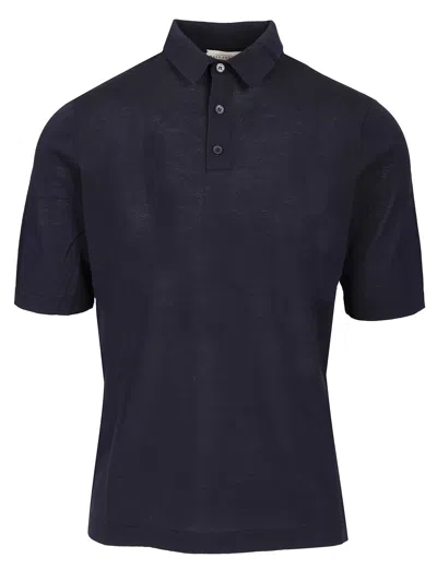 Ballantyne Slim Fit Polo Knitwear Blue In Black