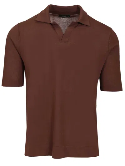 Ballantyne Slim Fit Polo Shirt Brown