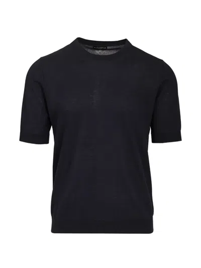 Ballantyne Slim Fit T-shirt Knitwear Blue In Black