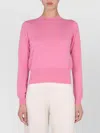 Ballantyne Soft Texture Cashmere Cross-neck Sweater In Pink