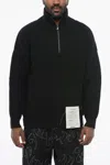 Ballantyne Solid Color Cashmere Half Zip Sweater In Black