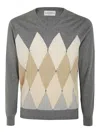 Ballantyne V Neck Pullover In Grey