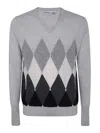 Ballantyne V Neck Pullover In Grey